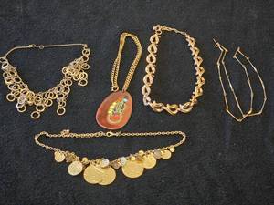 Lot of (5) Gold-toned Necklaces
