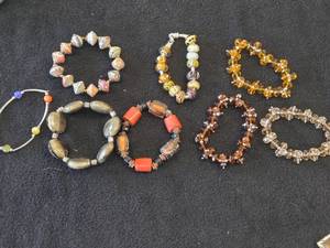 Lot of (8) Stretch Beaded Bracelets