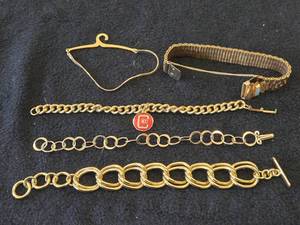 Lot of (5) Gold-tone Bracelets