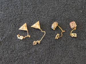 Vintage 11.4-grams (total) 10K Gold - Lot of (4) Fraternity Pins from 1950s