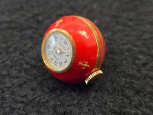Dulux Swiss Ball Watch (red enamel with gold stars)