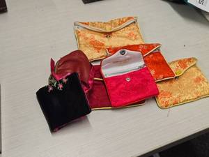 Lot of (7) Small Jewelry Pouches