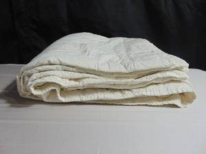 KingCal King - Cream French Linen Box Stitch Quilt BOKSER HOME 810098935401