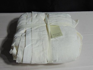 100% French Linen Window Curtain Set of 2 - 50 W x 84 L - Cream  BOKSER HOME