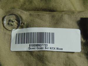 French Linen and Cotton Duvet Cover & Sham Set - KingCal King - Moss  BOKSER HOME (few knots on front of duvet cover)