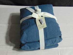 100% French Linen Flat Sheet And Fitted Sheet - Queen - Baltic  BOKSER HOME