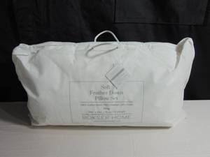 2 Pack Soft White Duck Feather & Down Bed Pillow - King  BOKSER HOME