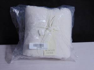 French Linen Box Stitch Quilted Sham Set - King - Cream  BOKSER HOME