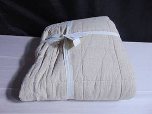 French Linen Box Stitch Quilt - KingCal King - Putty Heather  BOKSER HOME