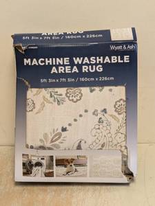 NEW WYATT & ASH MACHINE WASHABLE AREA RUG ZINNIA