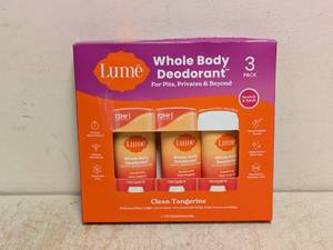 LUME WHOLE BODY DEODORANT CLEAN TANGERINE 3PK