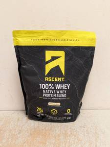 NEW ASCENT 100% WHEY NATIVE WHEY PROTEIN BLEND VANILLA BEAN 25G PROTEIN