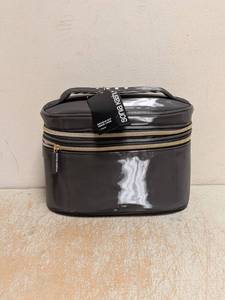 NEW SONIA KASHUK DOUBLE-ZIP TRAIN CASE GRAY