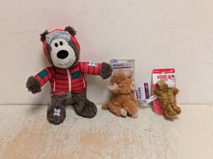 (3) NEW ASSORTED DOGGIE TOYS