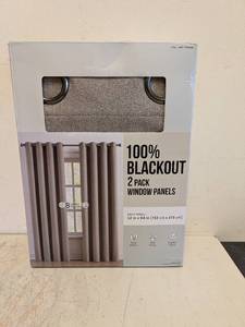 100% BLACKOUT WINDOW PANELS 2PK BROWN