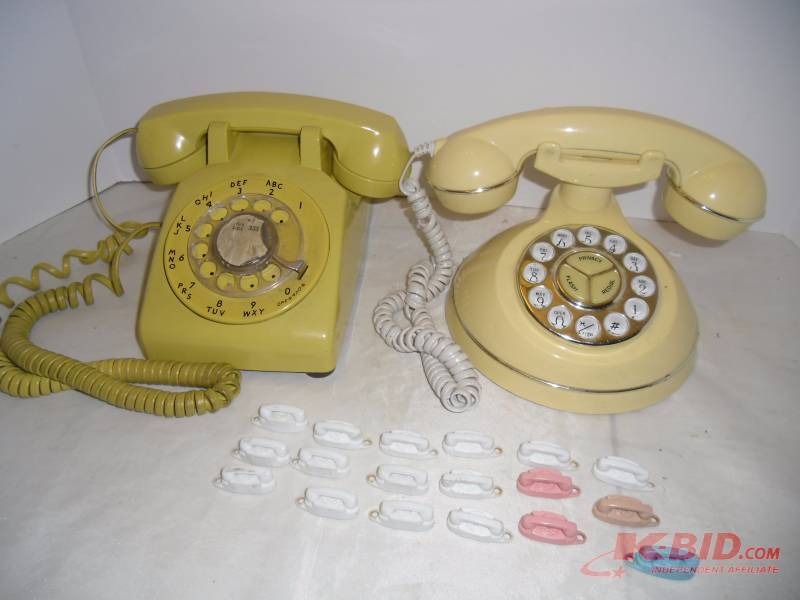 lot 15 image: Ring, Ring  Rotary & Push Button Phones and 18 Princess Phone Key Chains
