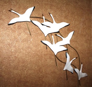 Bijan Bahar "Birds in Flight - Egret" Sculpture