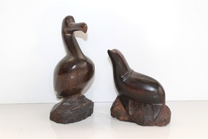 Ironwood Seagull and Seal Sculptures