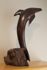 Ironwood Dolphin Sculpture