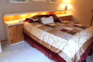 Burl Bed & Bedside Cabinets Set