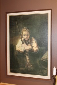 Rembrandt Van Rijn A Girl with A Broom Print
