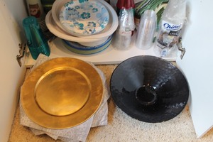 Chargers, Glass Bowl & Paper Goods