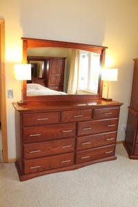 Amish Oak Dresser & Mirror