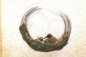 Mother and Baby Bird Nest Wall Decor