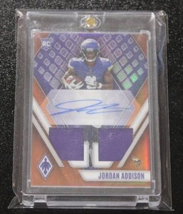 2023 Phoenix Bronze Jordan Addison Jersey Relic Autograph Rookie Card 24100  Only 100 Exist