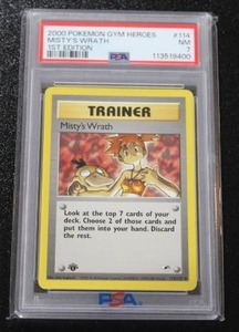 2000 Pokemon Gym Heroes 1st Edition Mistys Wrath w Psyduck #114132 PSA 7