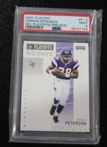 2007 Playoff NFL Playoffs Preview Adrian Peterson #P-2 Rookie Card PSA 9