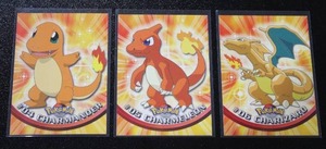 2000 Topps TV Animation Charmander - Charmeleon - Charizard Lot  3 Cards