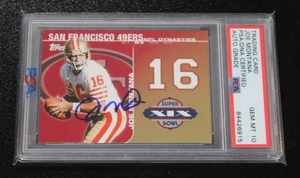 2008 Topps NFL Dynasties Tribute Joe Montana Autograph PSADNA 10