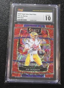 2022 Select Draft Red Lazer Joe Burrow #45 CGC 10