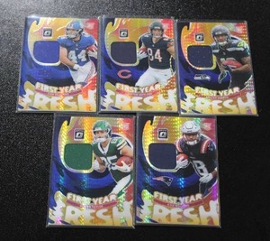 2025 Optic Fist Year Fresh Jersey Relic Rookie Card Lot  5 Jersey Rookie Cards
