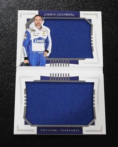 2021 National Treasures Jimmie Johnson Dual Jumbo Fire Suit Relic Booklet