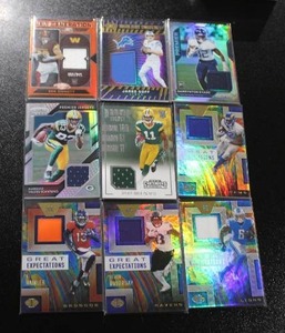 JerseyRelic Football Card Lot  9 Relic Cards