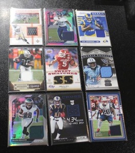 JerseyRelic Football Card Lot  9 Relic Cards