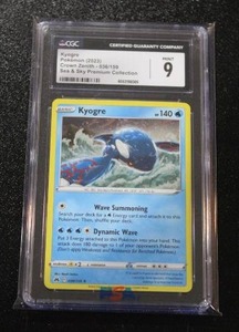 2023 Pokemon Crown Zenith Cosmos Holo Kyogre #036159 CGC 9