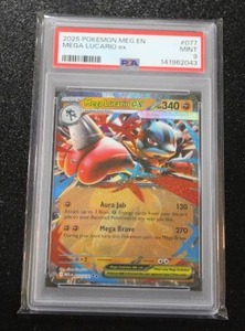 2025 Pokemon Mega Evolutions Mega Lucario EX #077132 PSA 9