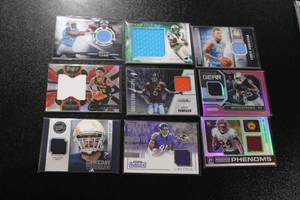 Mixed Sports JerseyRelic Card Lot  9 Relic Cards