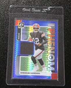 2025 Optic Blue Prism Phenom Jersey Relic Shedeur Sanders Rookie Cards