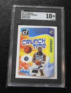 2024-25 Donruss Crunch Time Press Proof Anthony Edwards #15 SGC 10
