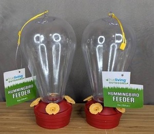 Set of 2 Plastic Hummingbird Feeders - Brand New