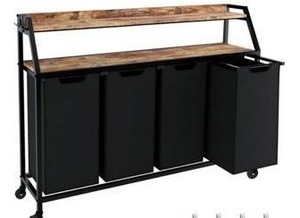Laundry Hamper Sorter with Shelves 4 - 14.5 Gallon Bins $149.99 Retail - Brand New