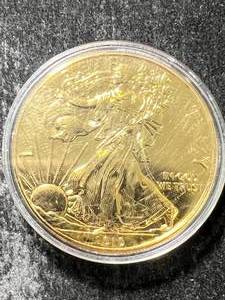 2010 AMERICAN SILVER EAGLE GOLD PLATED IN AIRTITE