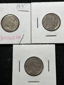 3 US BUFFALO NICKELS