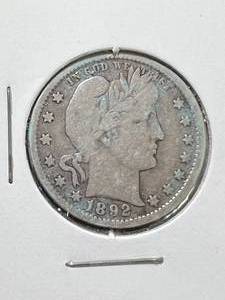1892 US BARBER QUARTER