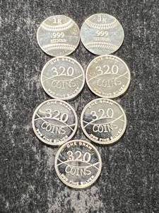 7 GRAMS .999 FINE SILVER FRACTIONAL PIECES