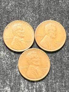 3 US WHEAT CENTS 1945P-D-S